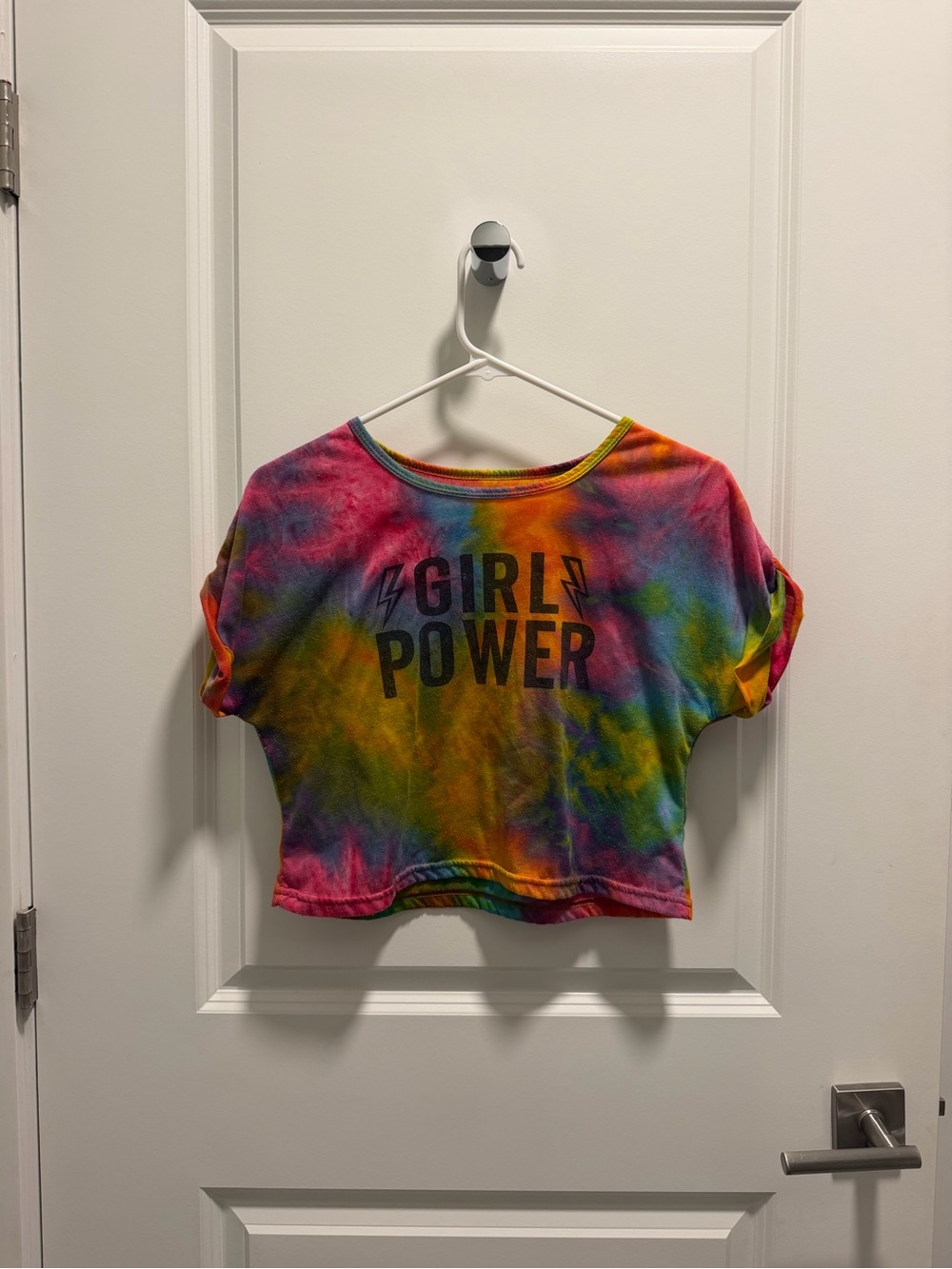 Girl Power Tie-Dye Crop Tee - Multicolor